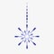 Decorative snowflake close-up on hanger. Decoration for Christmas and New Year. Vector illustration for design.