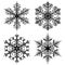 Decorative Snowflakes set on white background