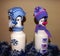 Decorative snowmen made of bottles and socks