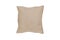 Decorative soft pillow, linen beige, isolated on white background