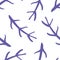 Decorative sprigs twigs seamless pattern. Botanical background. Periwinkle purple violet flat drawing. Modern doodle