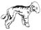 Decorative standing portrait of Bedlington Terrier vector illustration