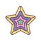 Decorative star colored merry christmas icon