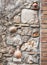 Decorative stone wall texture with pottery pots