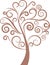 Decorative swirl floral tree, vector