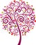 Decorative swirl floral tree, vector
