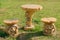 Decorative tables carved from wood