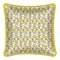 Decorative throw pillow, grey and yellow pattern