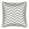 Decorative throw pillow, silver grey chevron patterned cushion