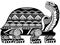 Decorative tortoise feng shui creature. Black and white