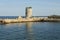 Decorative tower on the beach, resort complex St. St. Constantine and Helen, Varna, Bulgaria