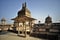 Decorative towers on the balcony of Jahangir Mahal (palace) at Orchha