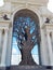 A decorative tree on the facade of the Palace of Farmers in the city of Kazan in the republic Tatarstan in Russia.