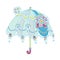 Decorative umbrella design with cute details