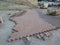 Decorative unfinished brick paving