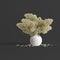 Decorative vase of white flower isolated on gray background