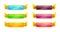 Decorative vector colorful long buttons set.