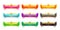 Decorative vector colorful long buttons set.