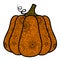 Decorative vector pumpkin in doodle style. Halloween decor
