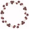 Decorative vector wreath from watercolor drawings ripe cherry berries