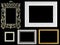 Decorative vintage and gold empty frames