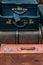 Decorative vintage suitcases Background