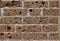 Decorative volcanic tuff bricks for exterior and interior wall . Close up.