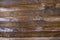 Decorative wall of pine boards painted with varnish. Wood texture.