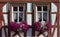 Decorative windows in Bernkastel, Germany accented with colorful