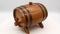 Decorative wooden Barrel one white background 4k