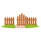 Decorative wooden fences. Exterior, design gates and landscape.