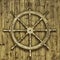 Decorative wooden ships wheel