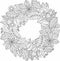 Decorative wreath of autumn leaves. Vector Coloring book for adult.