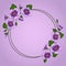 Decorative wreath of cute little violet flowers