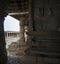 Decoratively carved staircase of Krishna Temple at Hampi
