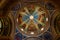 The decoratively painted dome in the main hall of the Stella Maris Monastery which is located on Mount Carmel in Haifa city in