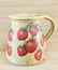 Decoupage decorated strawberry pattern pitcher