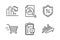 Decreasing graph, Checklist and Delivery shopping icons set. Vector