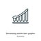 Decreasing stocks bars graphic outline vector icon. Thin line black decreasing stocks bars graphic icon, flat vector simple