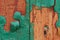 Decrepit green Old Wood Background