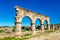 Decumanus Maximus, the main street of Volubilis, an ancient Roman town in Morocco