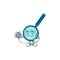 A dedicated Doctor magnifying glass Cartoon character with stethoscope