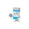 A dedicated Doctor medical bottle Cartoon character with stethoscope