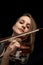 Dedicated passionate professional female violinist
