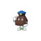 A dedicated Police officer of chocolate conitos mascot design style