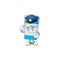 A dedicated Police officer of medical bottle mascot design style