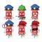 A dedicated Police officer of red rocket firework mascot design style