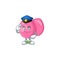 A dedicated Police officer of streptococcus pyogenes mascot design style