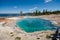 Deep azure thermal spring by Yellowstone Lake