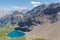 deep blue lake Iffigsee near Lenk on a sunny day with blue sky